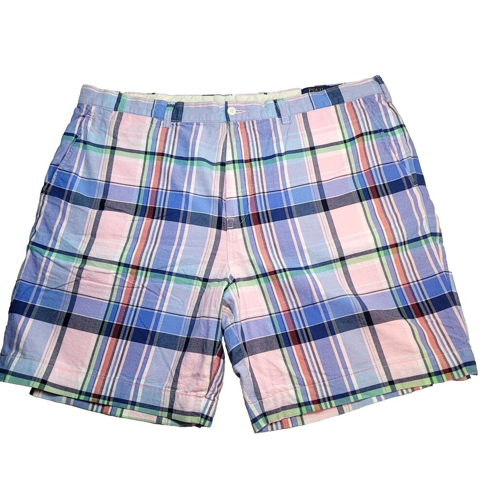 Polo Ralph Lauren Classic Fit Plaid Shorts 42" Preppy 100% Cotton Preppy 90s